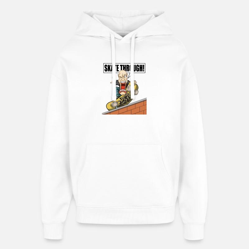 Skat à travers! - Sweat à capuche unisexe Stanley/Stella Oversized - blanc