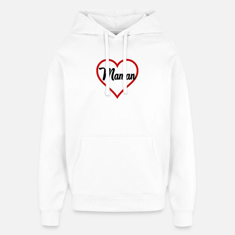 COEUR MAMAN - Sweat à capuche unisexe Stanley/Stella Oversized - blanc