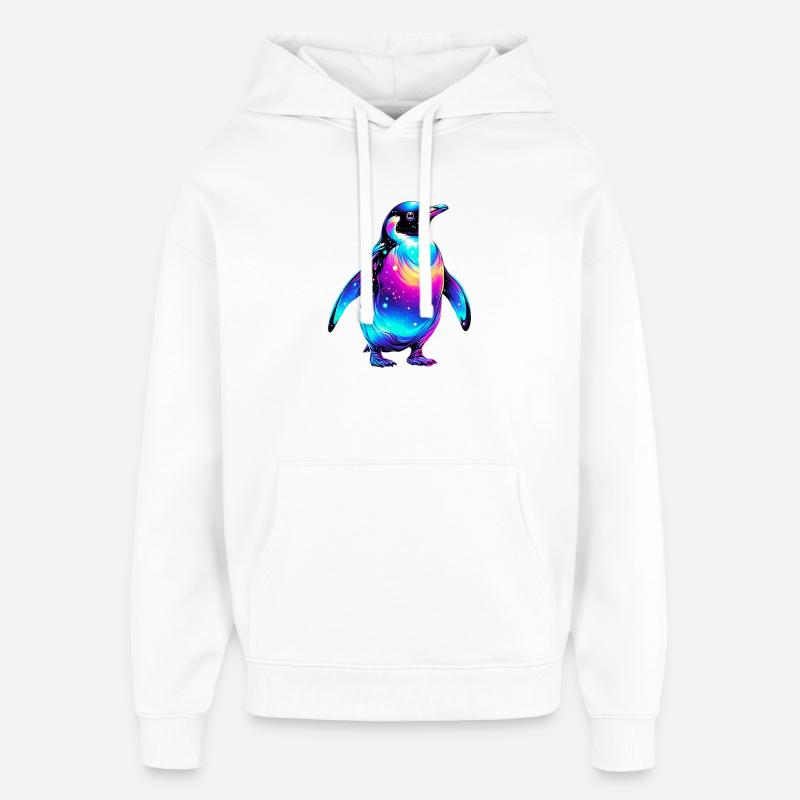 Pinguin - Oversized Unisex Hoodie von Stanley/Stella - Weiß