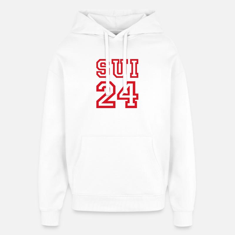 Switzerland Suisse Schweiz - Sweat à capuche unisexe Stanley/Stella Oversized - blanc