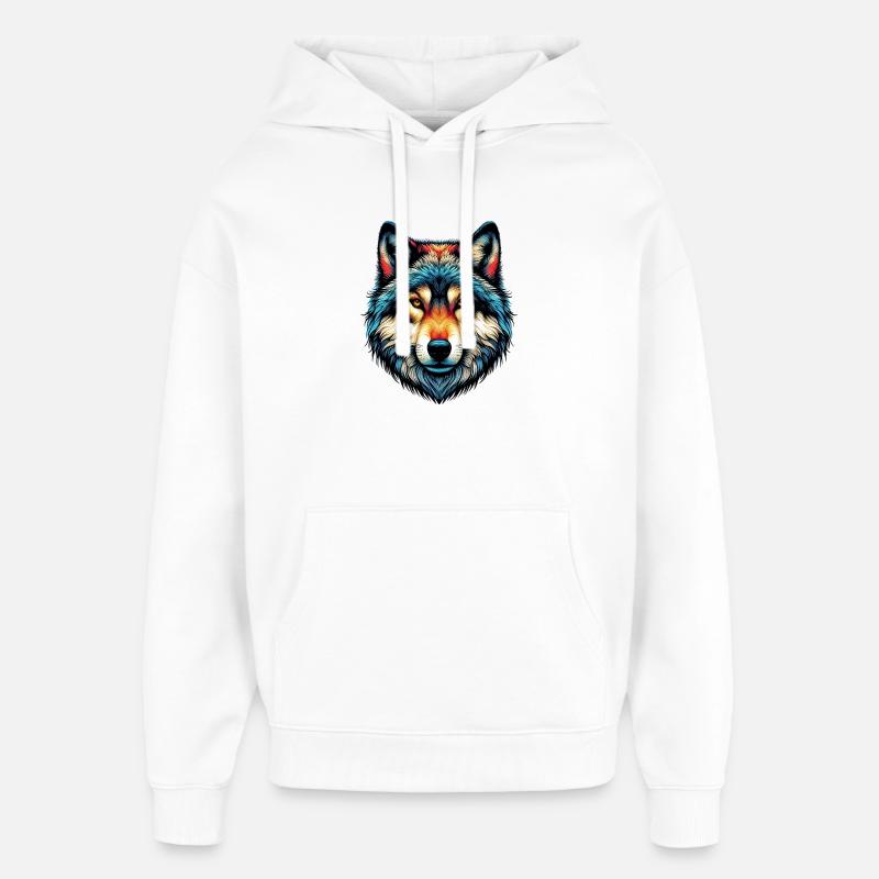 Wolf - Oversized Unisex Hoodie by Stanley/Stella - white
