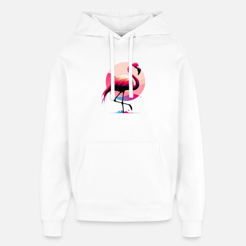 Flamant - Sweat à capuche unisexe Stanley/Stella Oversized - blanc
