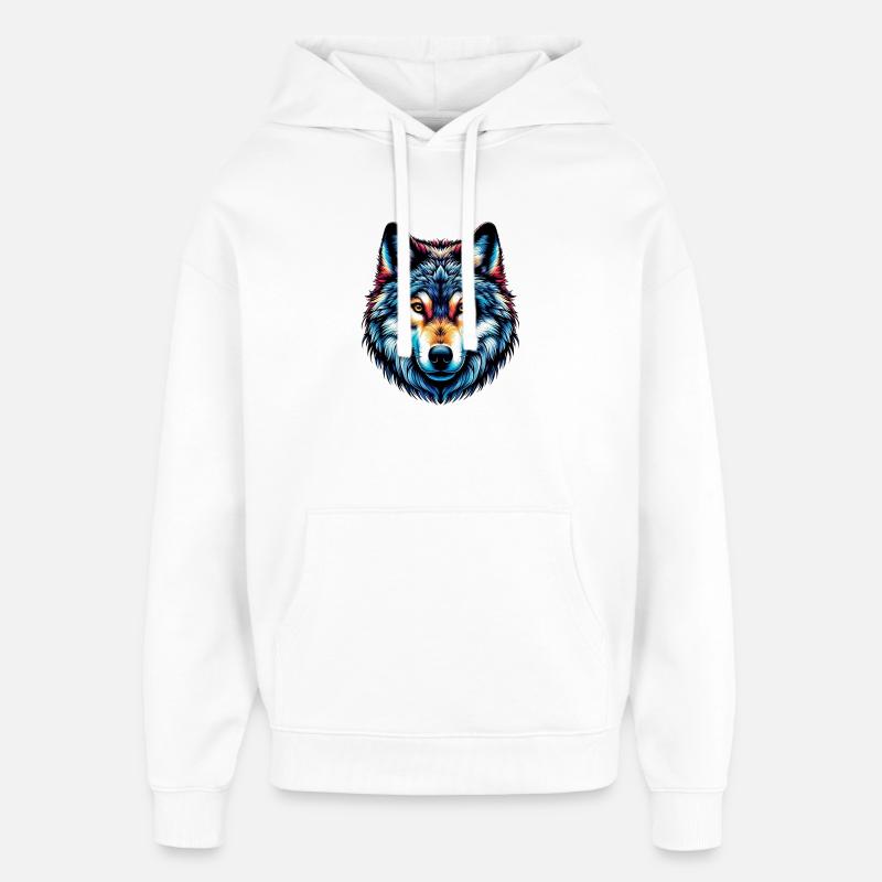 Loup - Sweat à capuche unisexe Stanley/Stella Oversized - blanc