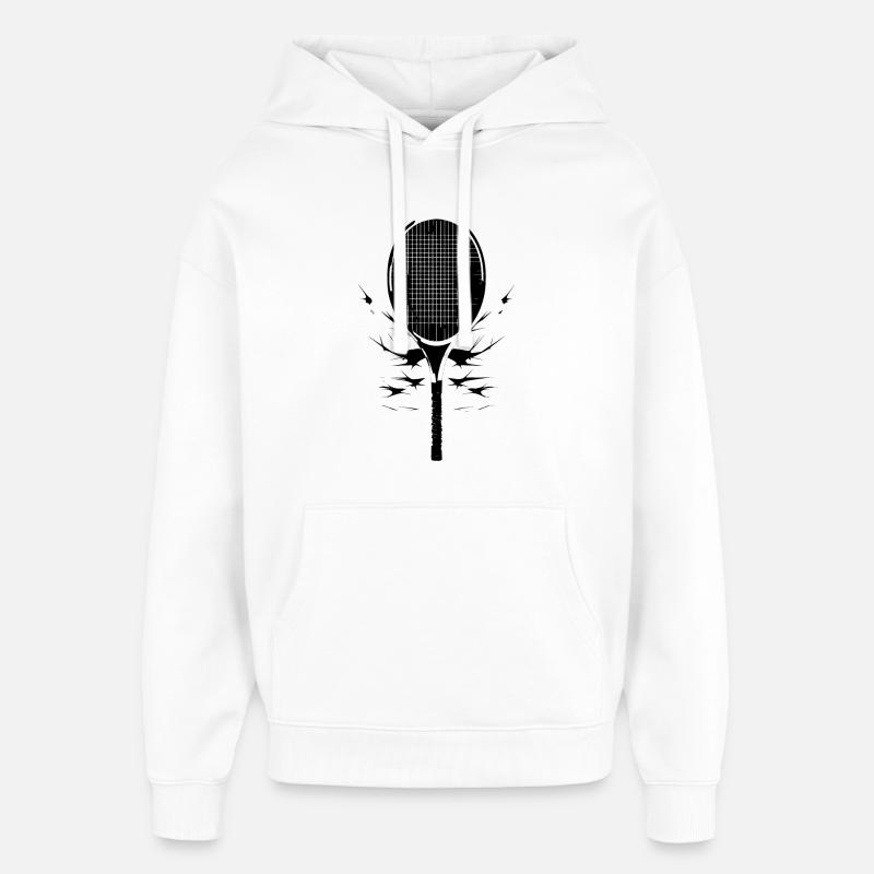 Dessin de raquette de tennis - Sweat à capuche unisexe Stanley/Stella Oversized - blanc