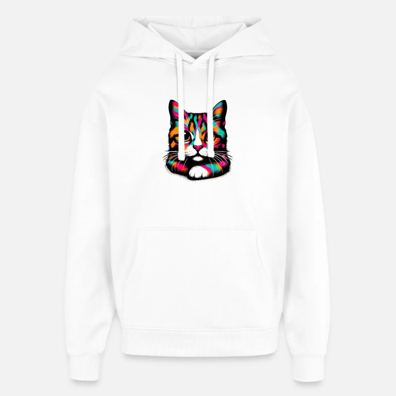 Chat - Sweat à capuche unisexe Stanley/Stella Oversized - blanc