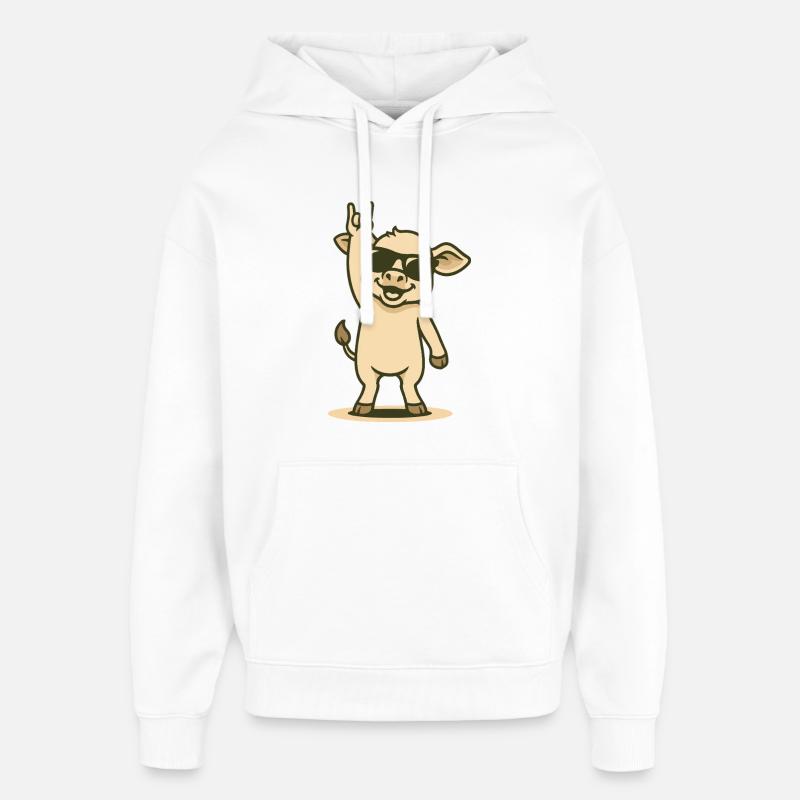 Cooles Kälbchen Rockt - Oversized Unisex Hoodie von Stanley/Stella - Weiß