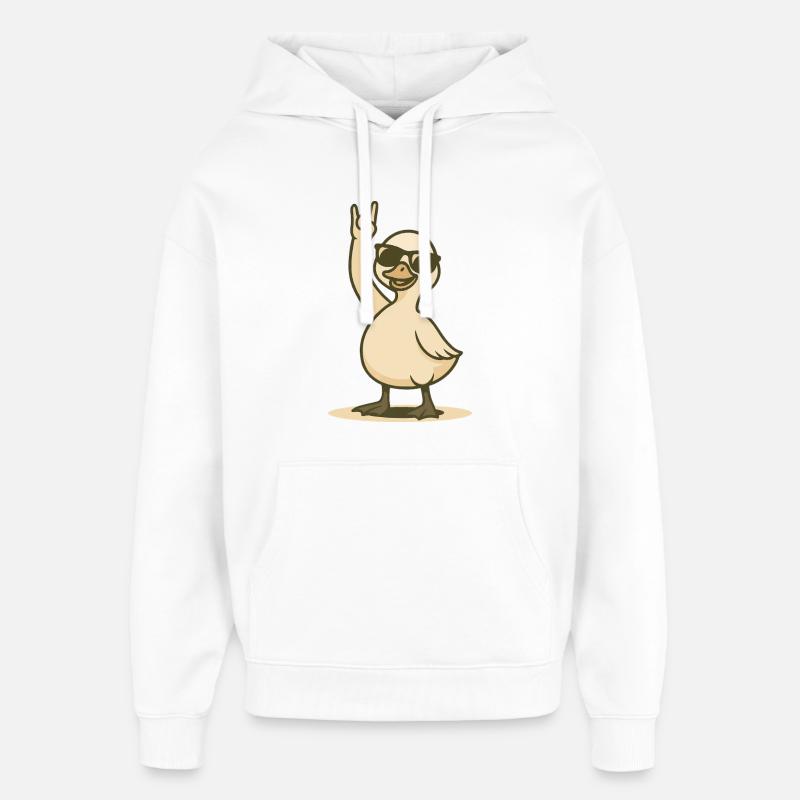 Cool rocker cygne poussin - Sweat à capuche unisexe Stanley/Stella Oversized - blanc