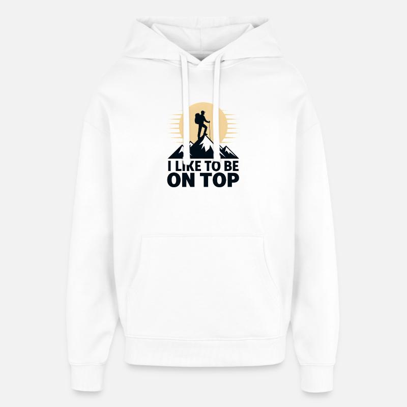 J’aime être au sommet - Sweat à capuche unisexe Stanley/Stella Oversized - blanc