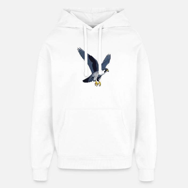 Faucon pèlerin Oiseau de proie Fauconnier - Sweat à capuche unisexe Stanley/Stella Oversized - blanc