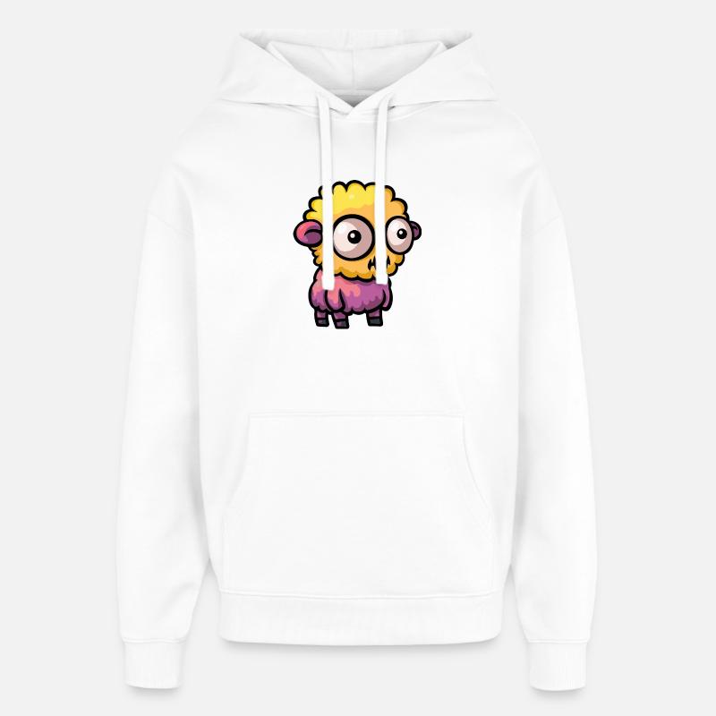 Mouton Halloween Bande Dessinée Zombie - Sweat à capuche unisexe Stanley/Stella Oversized - blanc