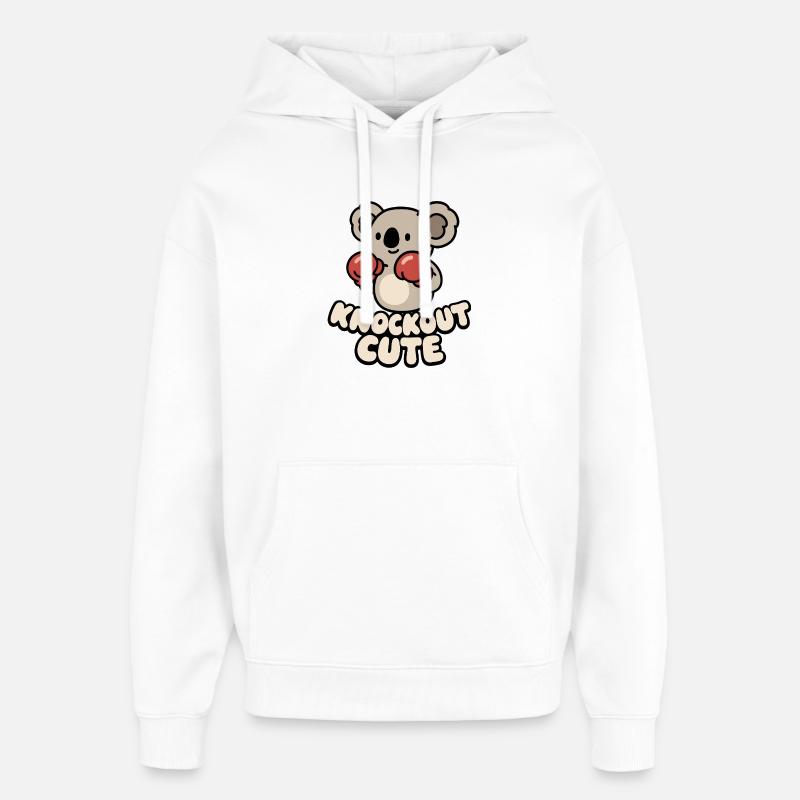 Koala Knockout Mignon - Sweat à capuche unisexe Stanley/Stella Oversized - blanc