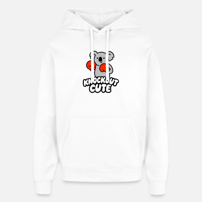 Knockout Cute Koala mit Boxhandschuhen - Oversized Unisex Hoodie von Stanley/Stella - Weiß