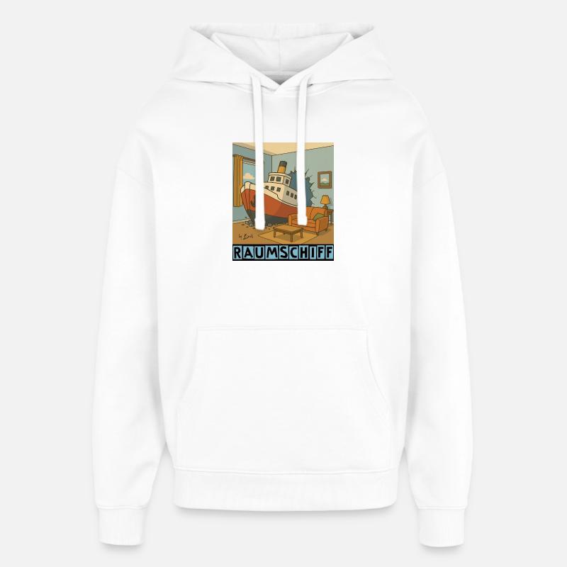 Vaisseau spatial par Rico Beck - Sweat à capuche unisexe Stanley/Stella Oversized - blanc