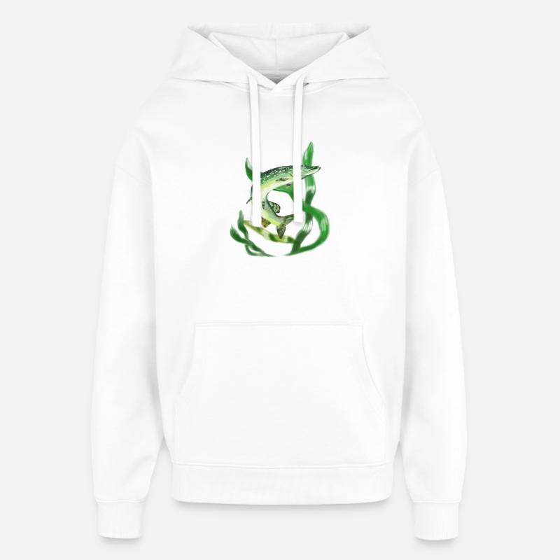 Brochet - Sweat à capuche unisexe Stanley/Stella Oversized - blanc