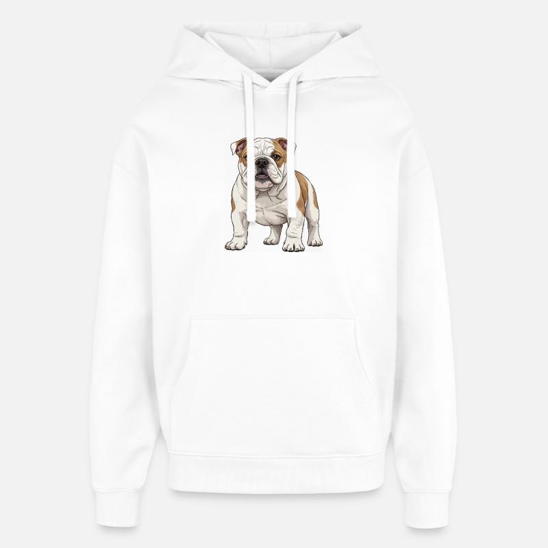 Chiot bouledogue - Sweat à capuche unisexe Stanley/Stella Oversized - blanc