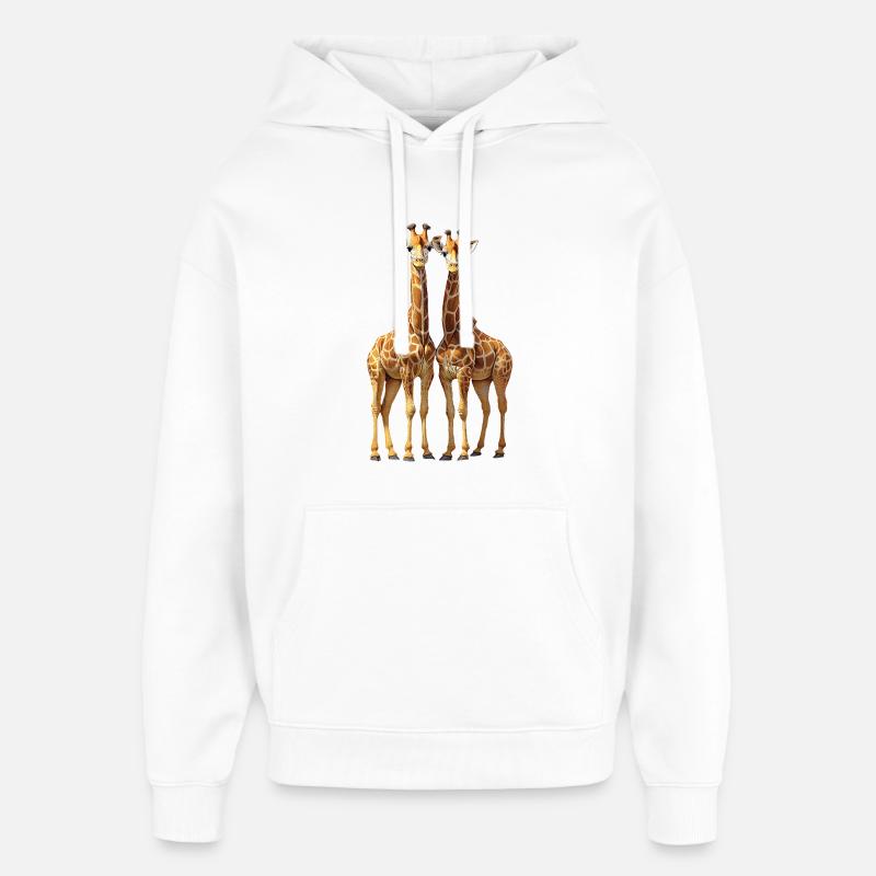 Girafes - Sweat à capuche unisexe Stanley/Stella Oversized - blanc