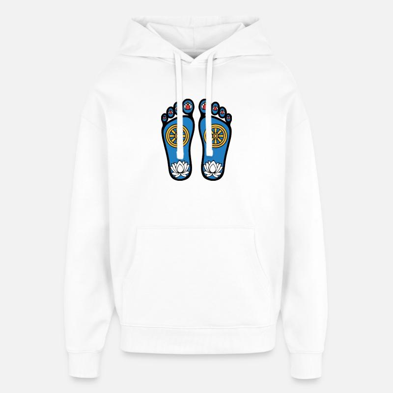 Pieds de Bouddha - Sweat à capuche unisexe Stanley/Stella Oversized - blanc