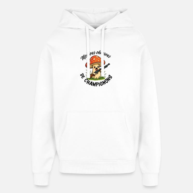 Meilleur chasseur de champignons - Sweat à capuche unisexe Stanley/Stella Oversized - blanc