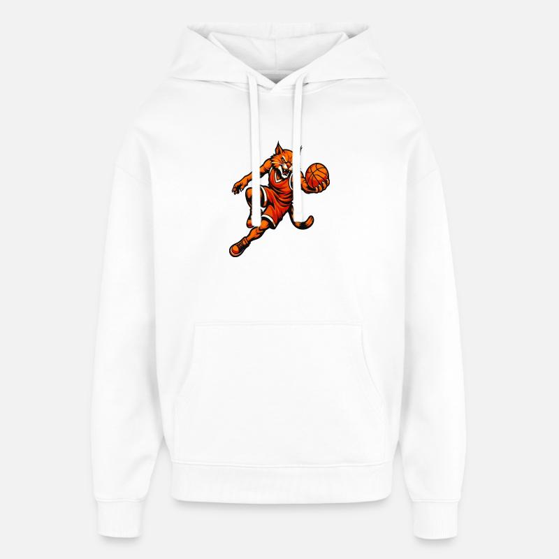 Basketball Tiger Rampage - Oversized Unisex Hoodie by Stanley/Stella - white