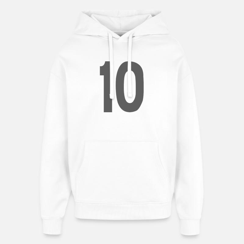 10 Numéros - Sweat à capuche unisexe Stanley/Stella Oversized - blanc