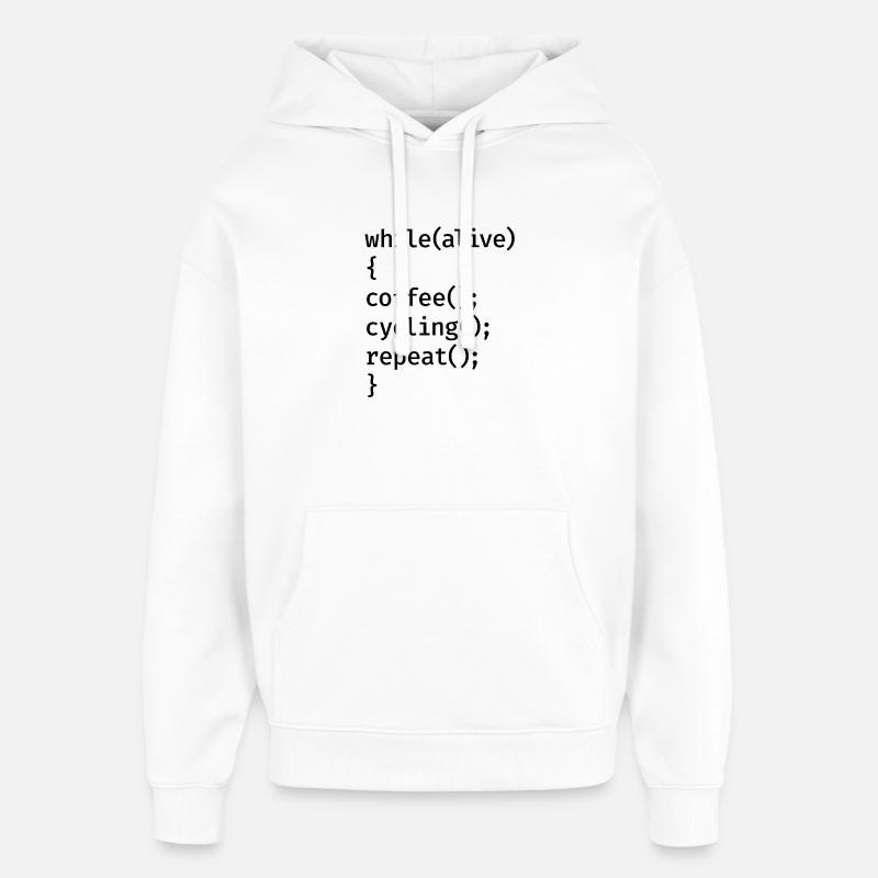 Cyclage du codage - Sweat à capuche unisexe Stanley/Stella Oversized - blanc