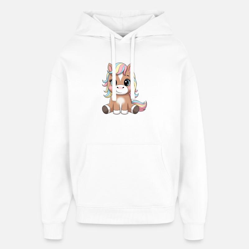 Dessin animé Pastel Pony câlin - Sweat à capuche unisexe Stanley/Stella Oversized - blanc