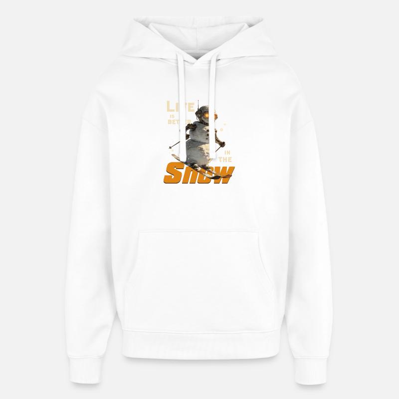 Aventure de Snowman Ski - Sweat à capuche unisexe Stanley/Stella Oversized - blanc