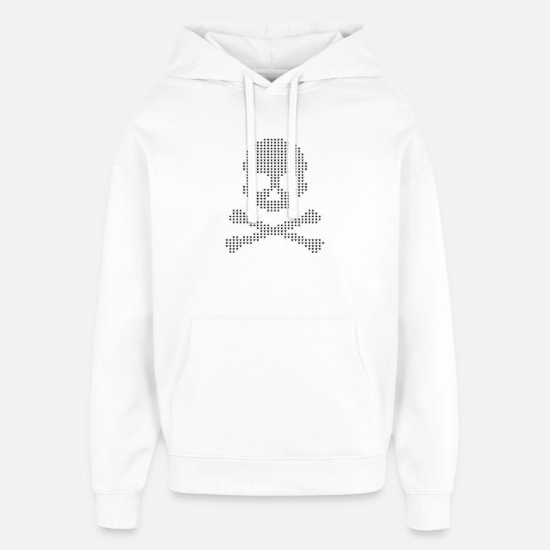 Crâne étoilé et os croisés - Sweat à capuche unisexe Stanley/Stella Oversized - blanc