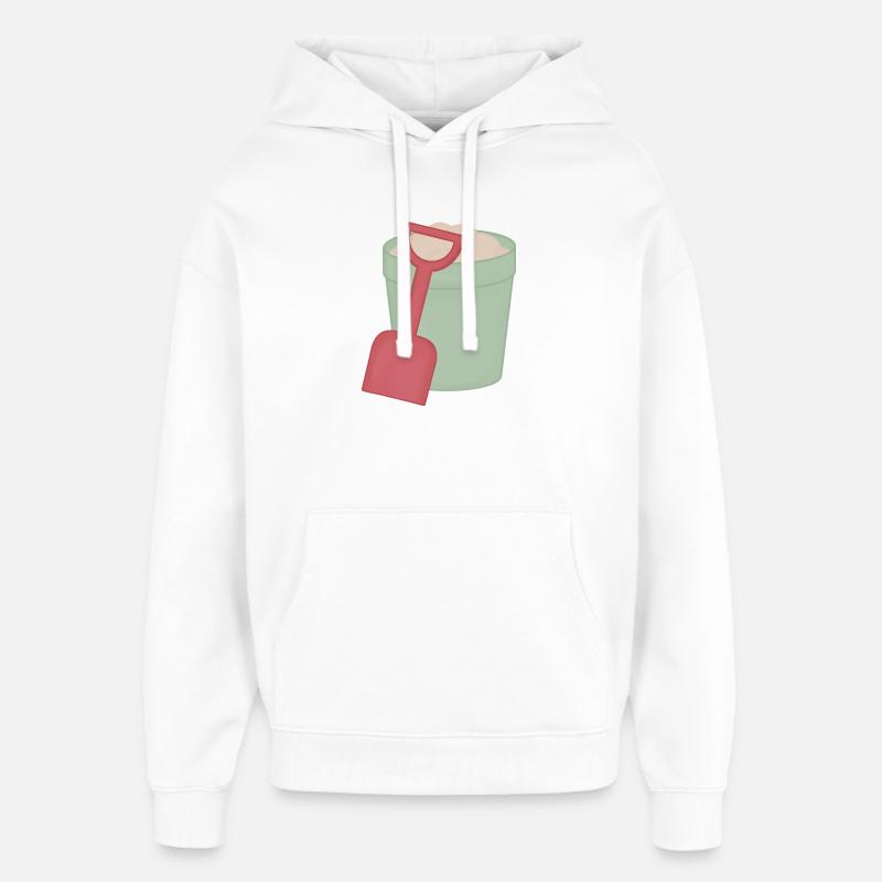 Motif de la pelle de la fosse à sable - Sweat à capuche unisexe Stanley/Stella Oversized - blanc