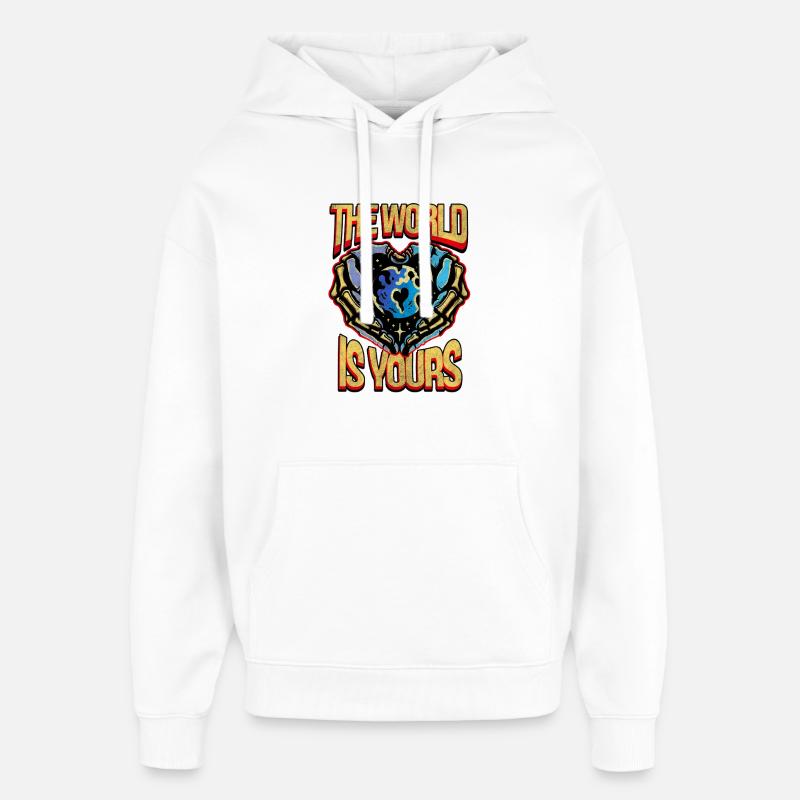 Le monde est à toi - Sweat à capuche unisexe Stanley/Stella Oversized - blanc