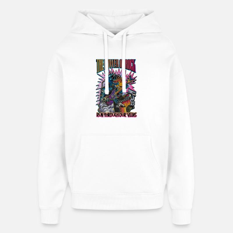 Le pouvoir du rock - Sweat à capuche unisexe Stanley/Stella Oversized - blanc