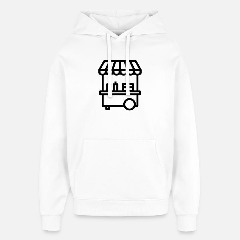 chariot street food - Sweat à capuche unisexe Stanley/Stella Oversized - blanc