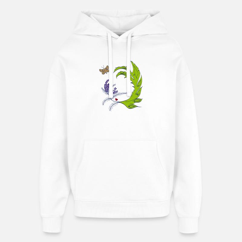 Couronne de lavande avec papillon - Sweat à capuche unisexe Stanley/Stella Oversized - blanc