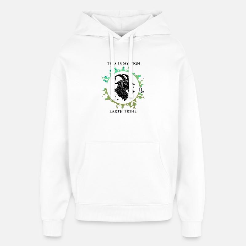 Mon signe Capricorne - Sweat à capuche unisexe Stanley/Stella Oversized - blanc