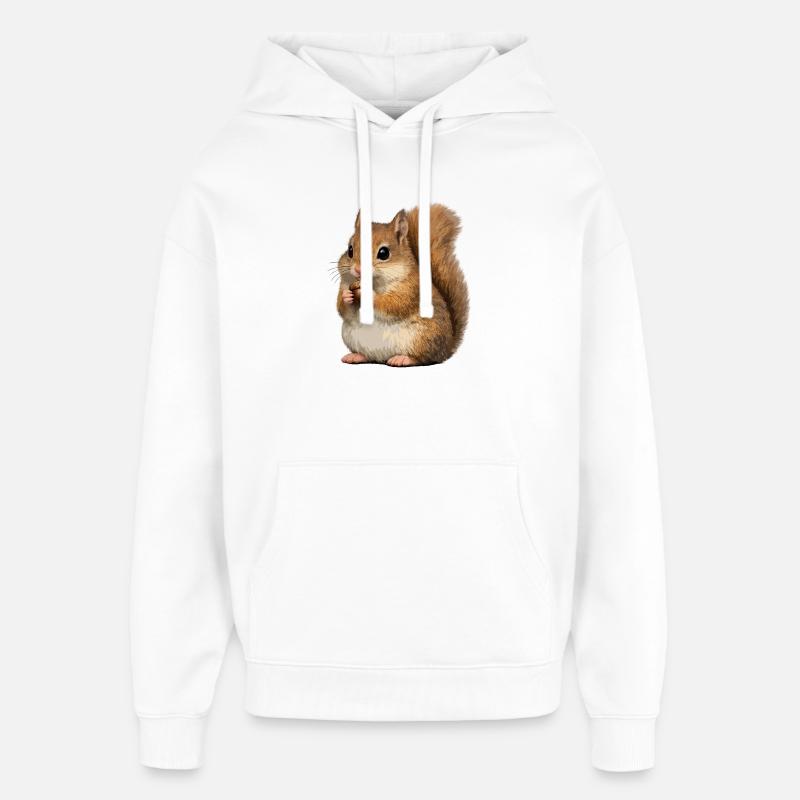 Écureuil au gland - Sweat à capuche unisexe Stanley/Stella Oversized - blanc