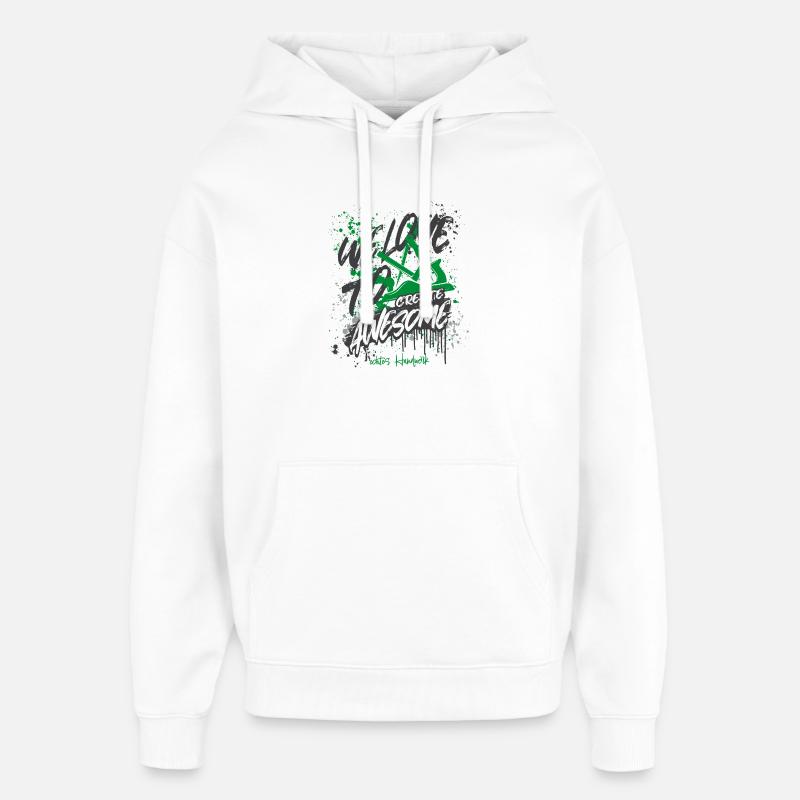 Schreiner Stolz gris-vert-grand - Sweat à capuche unisexe Stanley/Stella Oversized - blanc