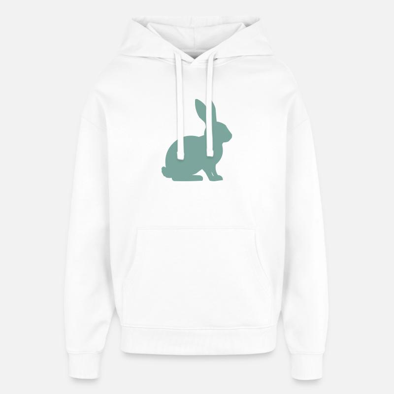 Silhouette de lapin - Sweat à capuche unisexe Stanley/Stella Oversized - blanc