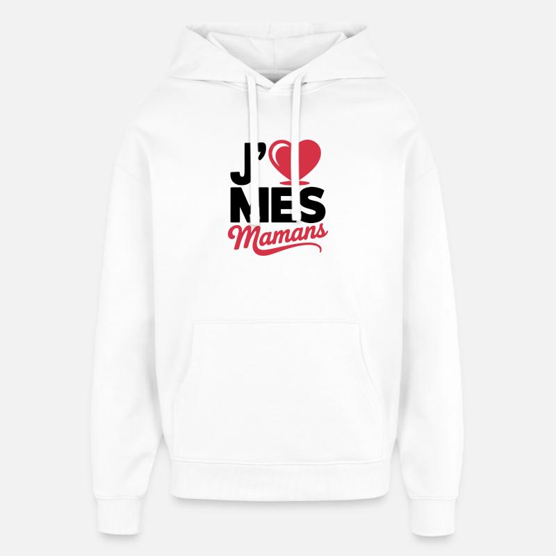 Aime_mes_mamans - Sweat à capuche unisexe Stanley/Stella Oversized - blanc