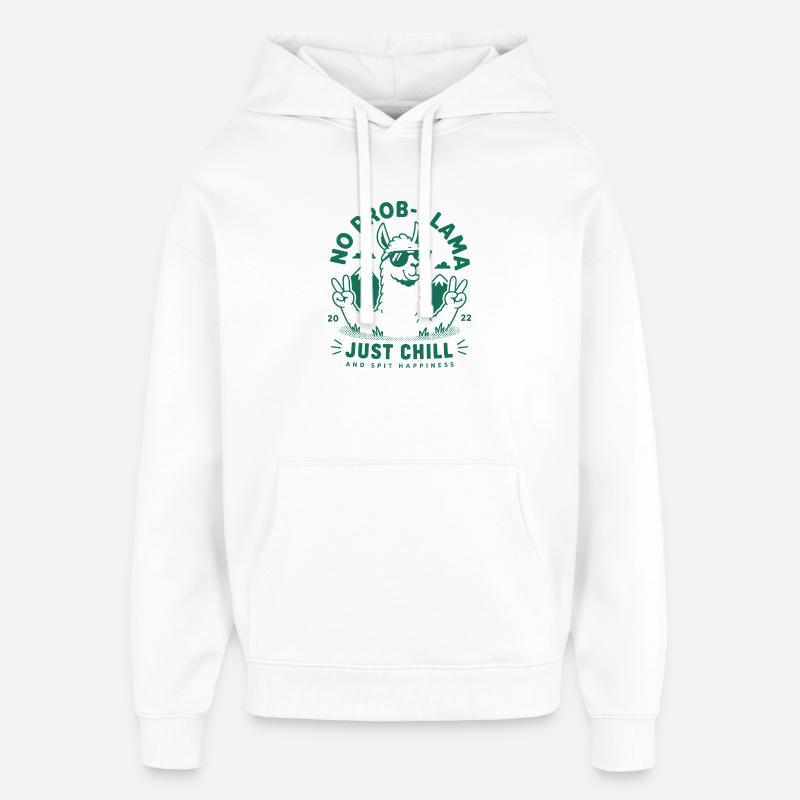 Llamaste Meditation Lama - Oversized Unisex Hoodie by Stanley/Stella - white