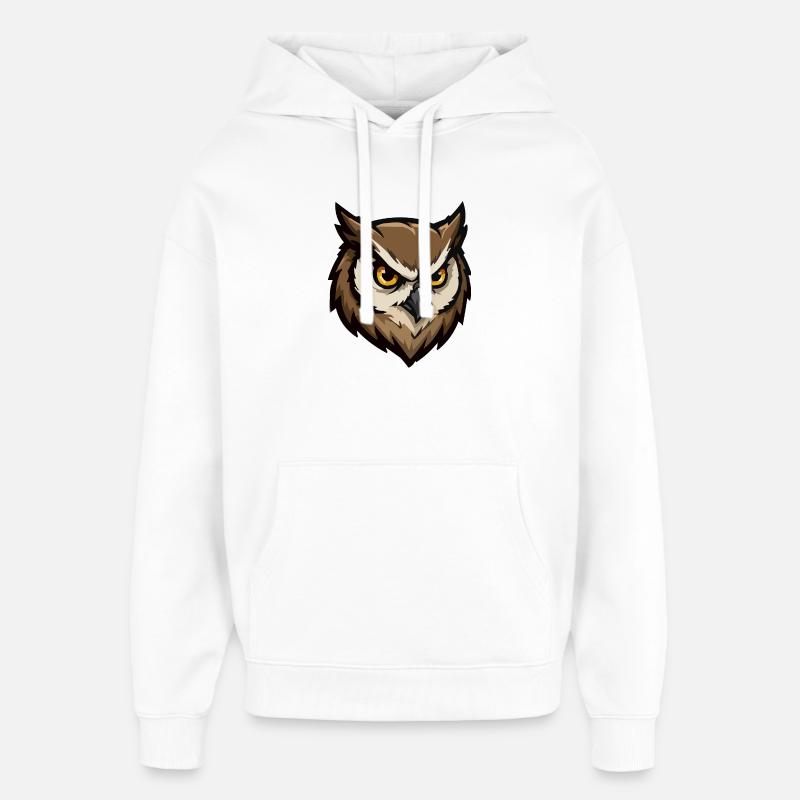 Wachender Eulenkopf Pixel-Stil - Oversized Unisex Hoodie von Stanley/Stella - Weiß