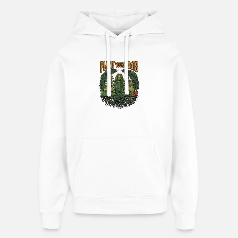 Plantez votre esprit - Sweat à capuche unisexe Stanley/Stella Oversized - blanc