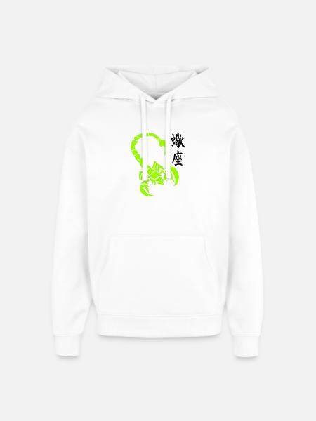 skorpion_kanji_02 - Sweat à capuche unisexe Stanley/Stella Oversized - blanc