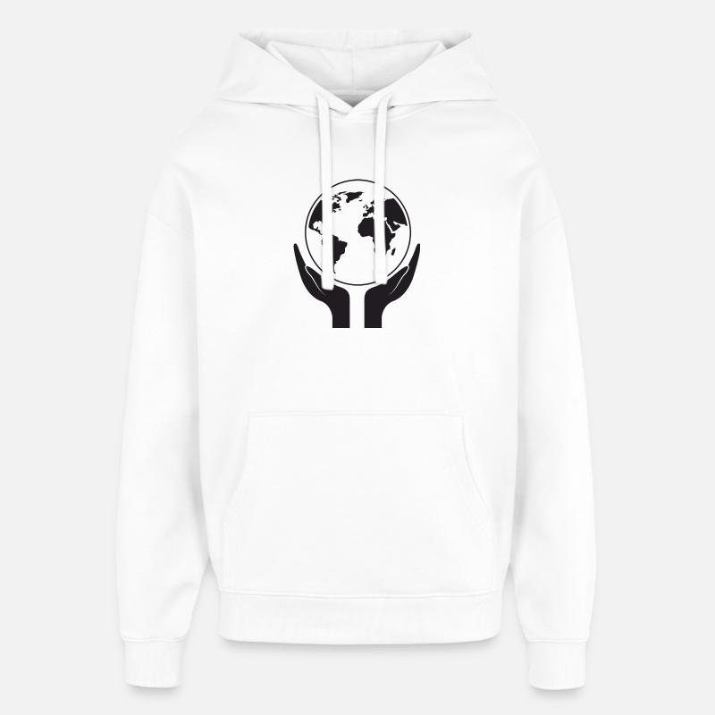 Sauvons notre planète - Sweat à capuche unisexe Stanley/Stella Oversized - blanc