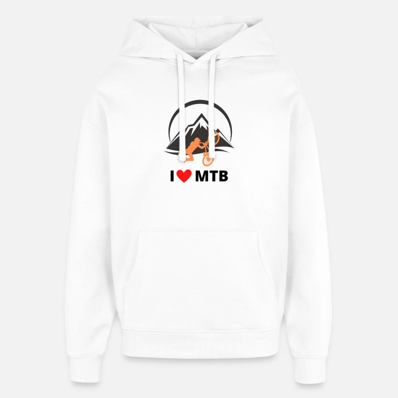 J’ADORE LE VTT / VTT - Sweat à capuche unisexe Stanley/Stella Oversized - blanc