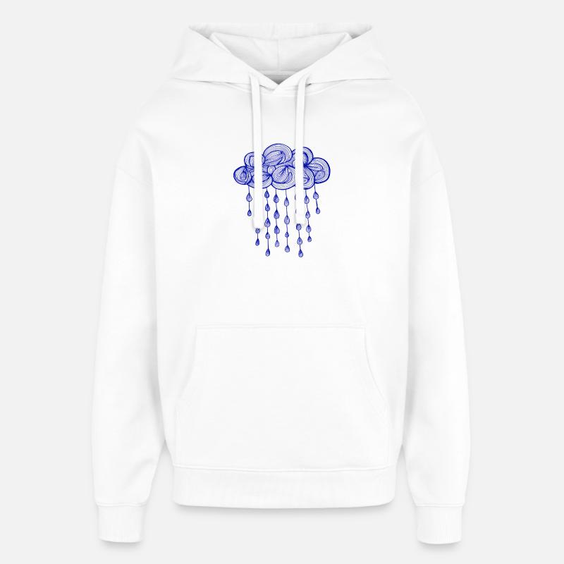 pluie, saison, pluie, cycle de l'eau - Sweat à capuche unisexe Stanley/Stella Oversized - blanc