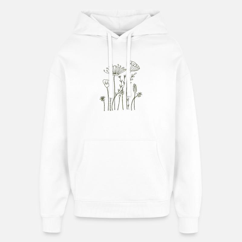 Fleurs séchées - Sweat à capuche unisexe Stanley/Stella Oversized - blanc
