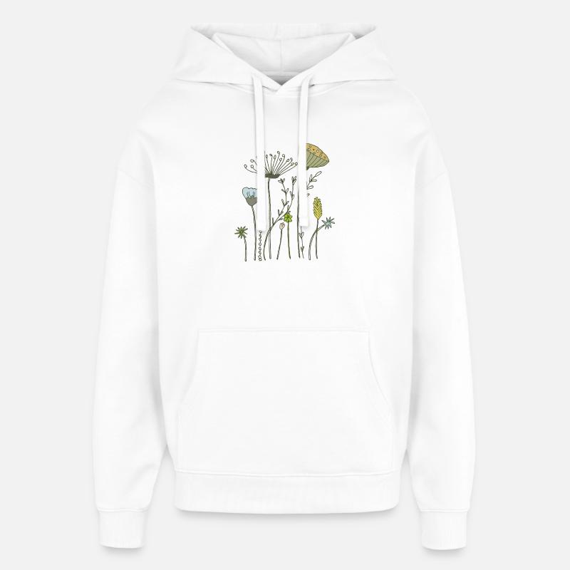 fleurs séchées prairie fleurie - Sweat à capuche unisexe Stanley/Stella Oversized - blanc