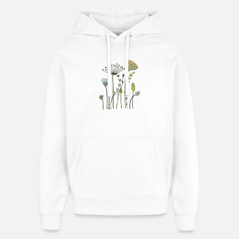 Fleurs séchées - Sweat à capuche unisexe Stanley/Stella Oversized - blanc