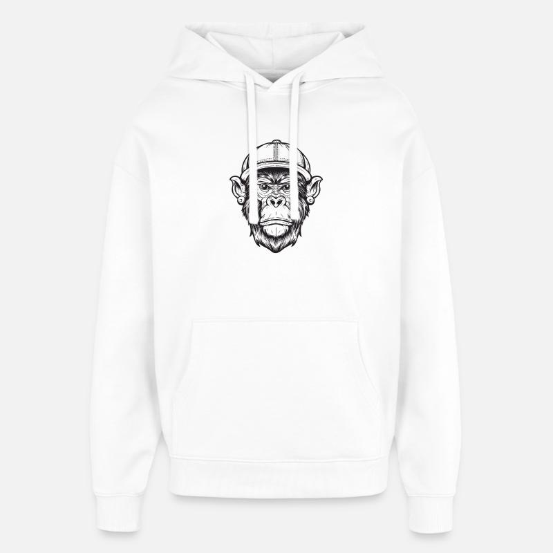 Singe Funky - Sweat à capuche unisexe Stanley/Stella Oversized - blanc