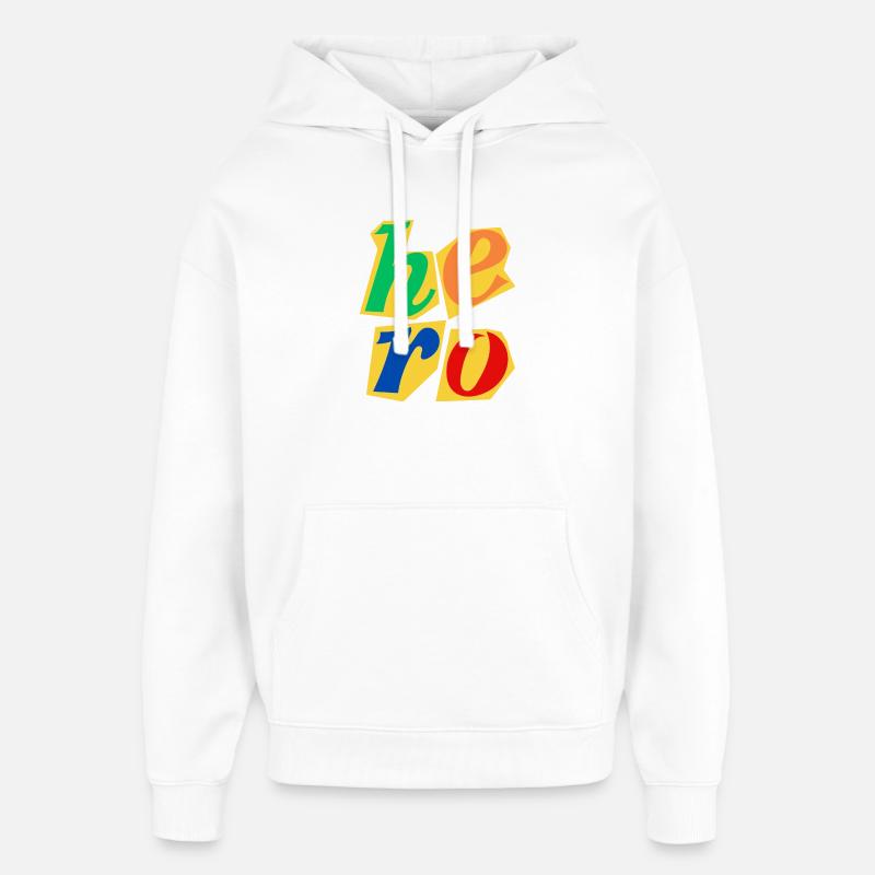 Conception de lettres majuscules Hero - Sweat à capuche unisexe Stanley/Stella Oversized - blanc